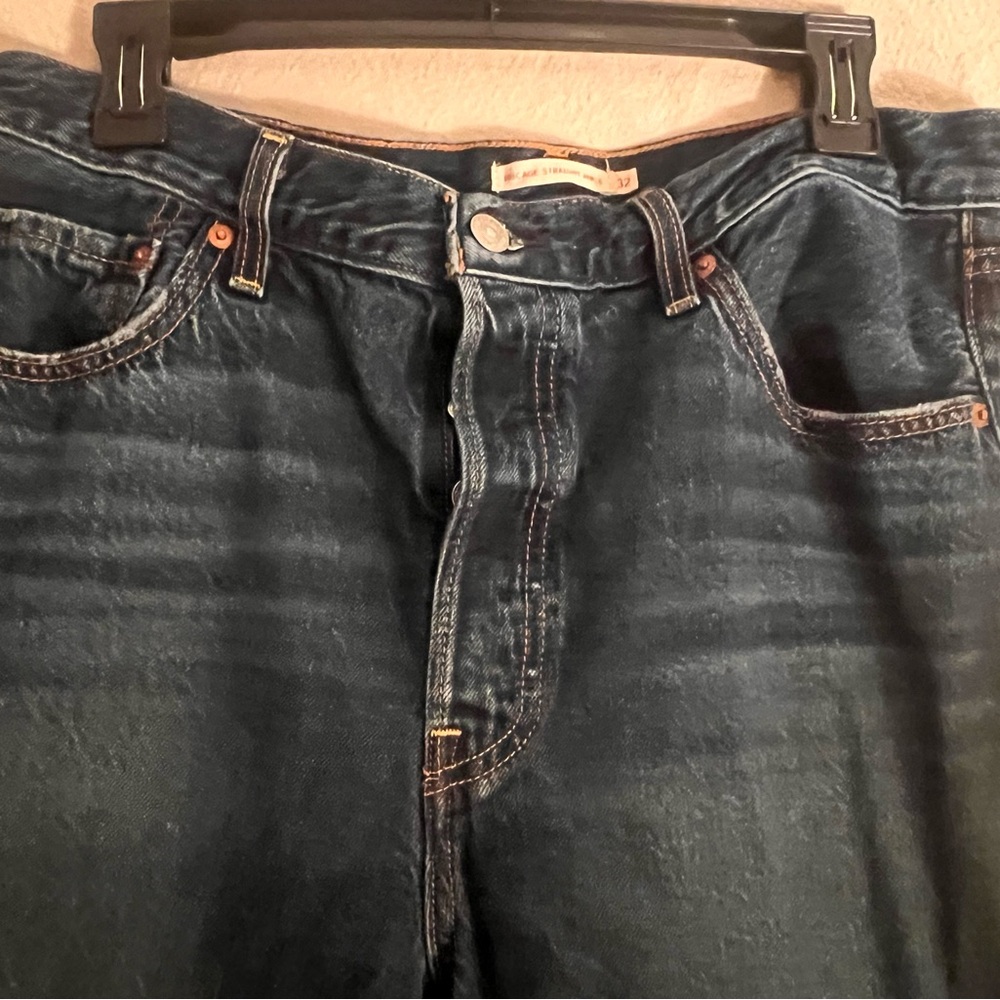 Levi's Ribcage Staight Ankle Blue Jeans Medium Blue Wash